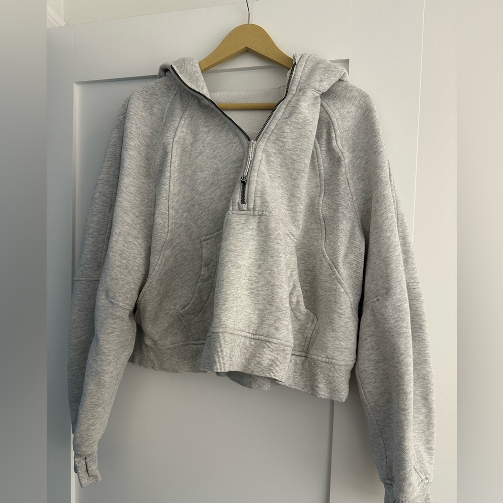 Lululemon Quarter Zip - grey w/ silver zipper size XL/XXL